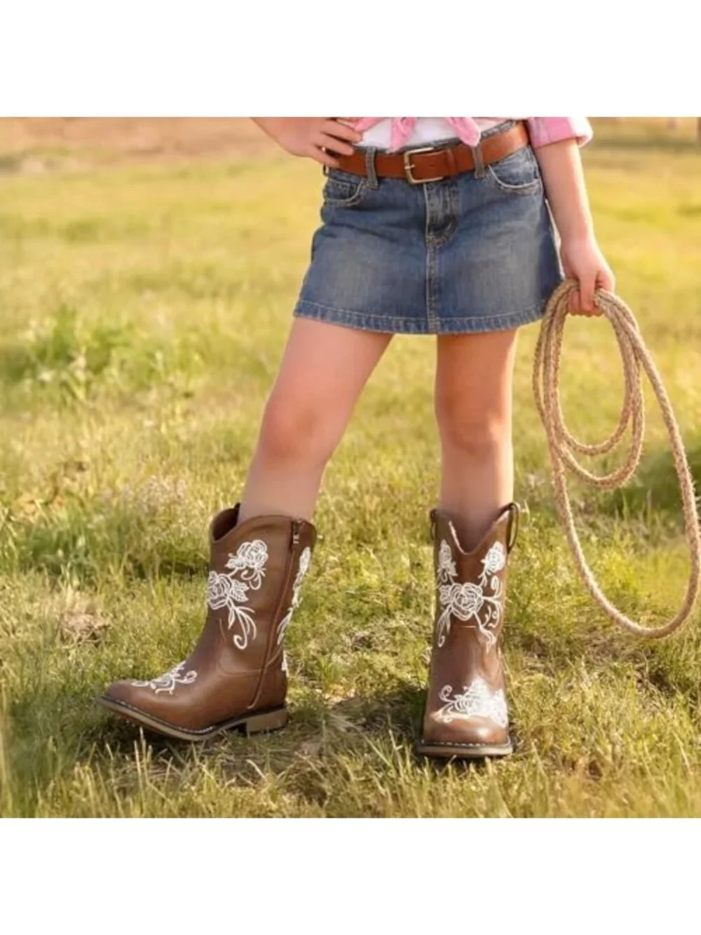 Stylish Girls' Cowboy Western Boots - Perfect for Riding, Play & Fashion!